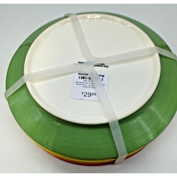 Kirklands Home Set of 4 Ceramic Fruit Plates Red Orange Yellow Green NWT - Picture 13 of 16